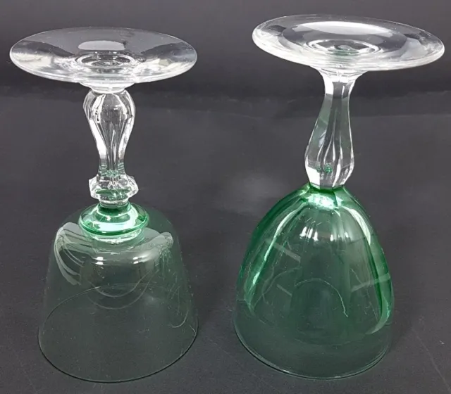 2 Fuß-Becher/ Südweingläser, Glas/ Kristallglas, Val St. Lambert, um 1900 AL355 3
