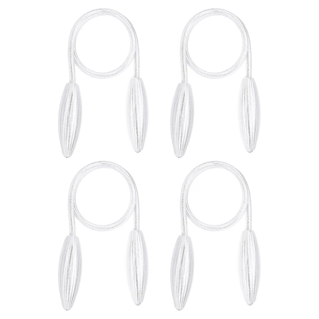 4Pcs Curtain Tiebacks Clips Decorative Window Drape Twist Tie Backs, White