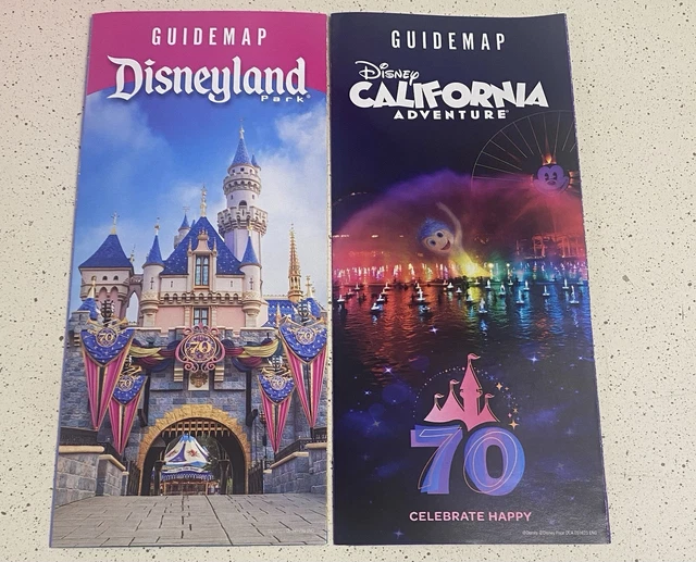 DISNEYLAND DCA PARK Map 2025 70th Anniversary Castle Medallion Decor Disneyland DCA Park Map 2025 70th Anniversary Castle.webp