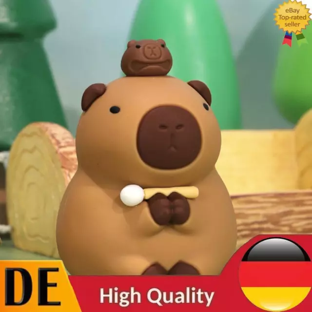 Capybara Statue Cartoon Capybara Sculpture Gifts for Friends Kids (Wooden Fish)