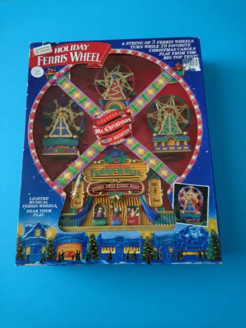 MR. CHRISTMAS HOLIDAY MUSICAL LIGHTED FERRIS WHEEL 20-Christmas Songs "EX COND"