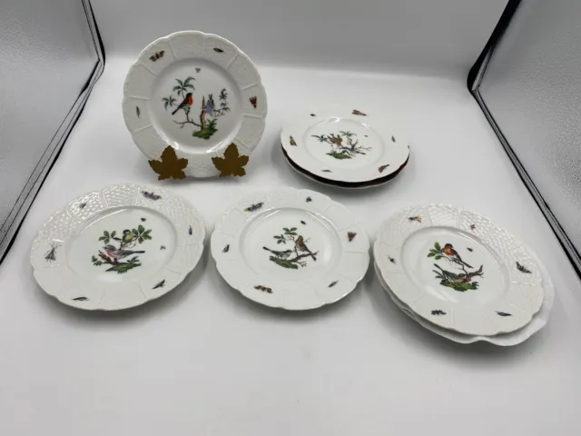 Set of 7 Ceralene Raynaud Limoges France LES OISEAUX Bread / Appetizer Plates