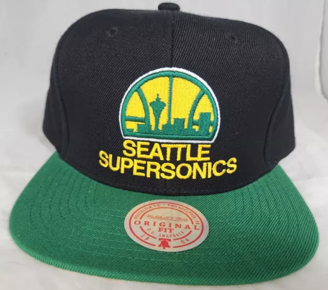  Mitchell & Ness Seattle Supersonics Sonics New Retro  Tailsweeper Green Era Snapback Hat Cap : Sports & Outdoors