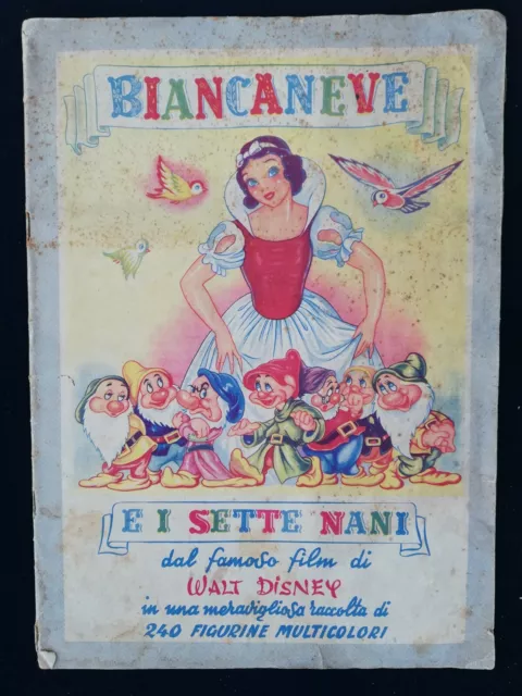 ALBUM Figurine BIANCANEVE E I SETTE NANI con 100 figurine circa 1950 LAMPO [P27]