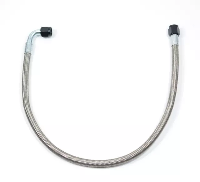 24" Fragola -6 AN To 6 AN 90 Braided Stainless Steel Hose Assembly 2 Foot Long