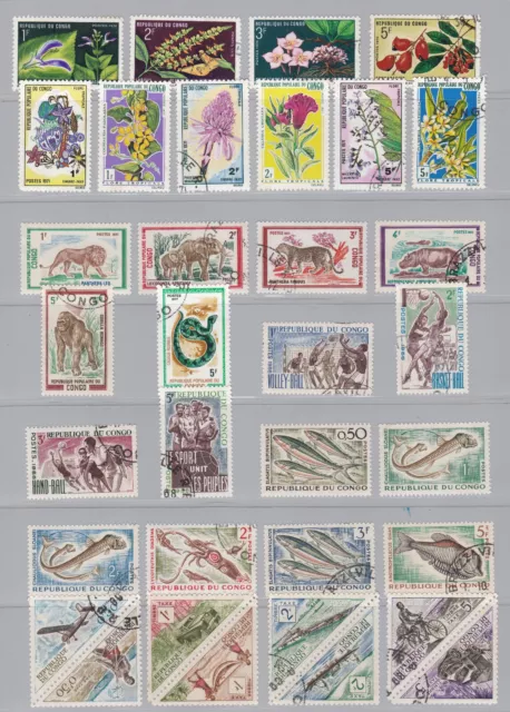 1 lot de 30 timbres neufs et oblitérés, CONGO BRAZZAVILLE  (c31)