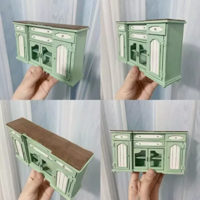 1:12 Dollhouse Miniatures Unfinished Wood Storage Cabinet Sideboard Furniture