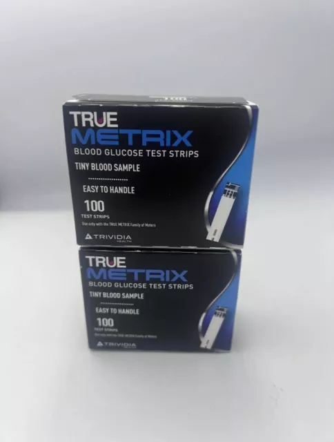 2x True Metrix Blood Glucose Test Strips Box - Packs of 100