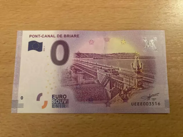 Billet Touristique 0 Euro Zéro Euro Pont-Canal De Briare 2018