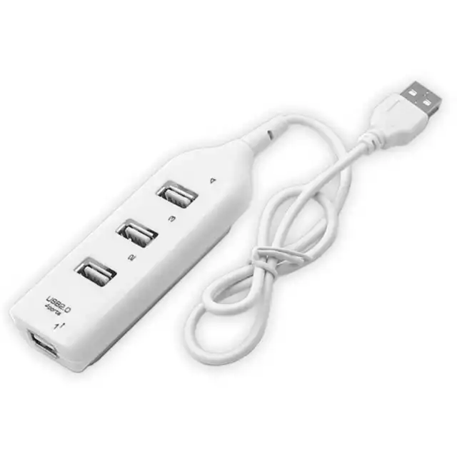 Ladron Multipuerto Data HUB de 4 Entradas Puerto USB 2.0 Sin Alimentacion Blanco