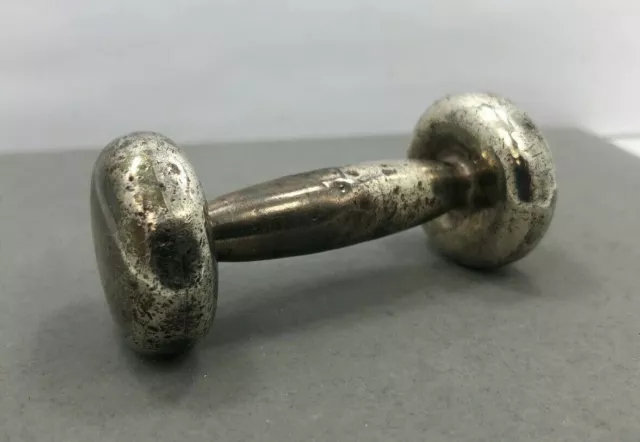 BECHT & HARTL Sterling Silver Vintage Baby Rattle Dumbbell (BH)