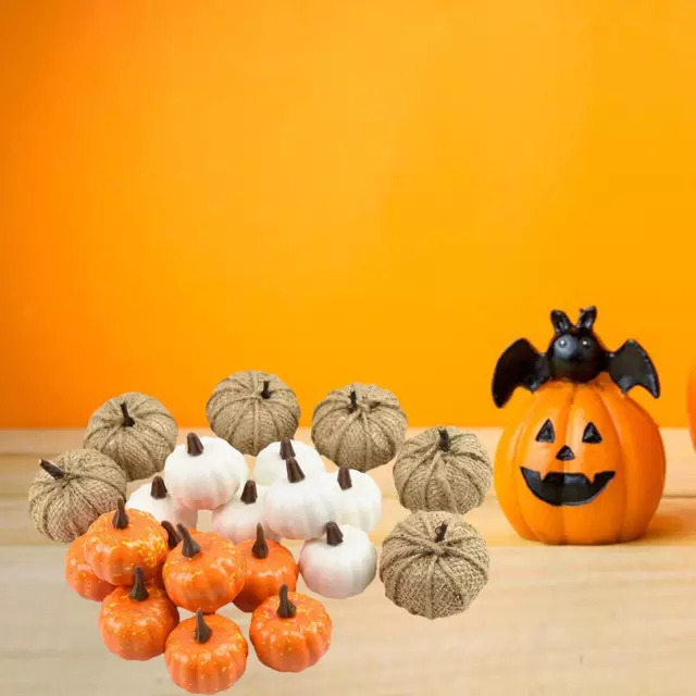 Foam Mini Faux Artificial Pumpkins for Fall Harvest Halloween Kitchen