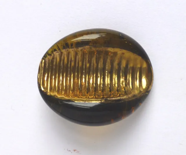 Vintage Art Glass Developments London Ltd Button, Gold Bimini Style 3.5cm