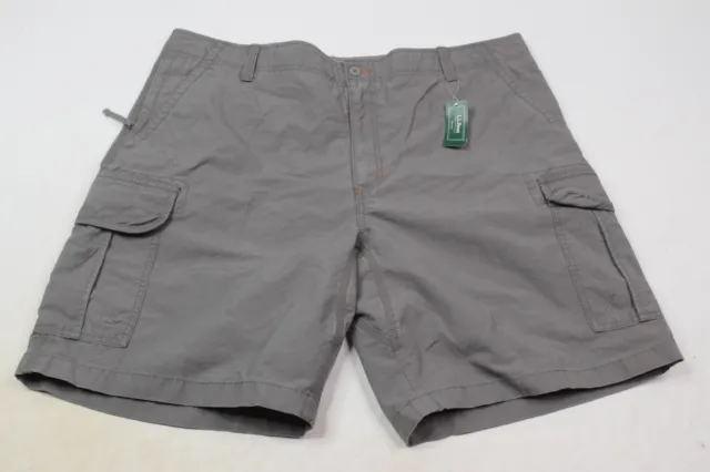 LL Bean Allagash Cargo Shorts Mens 44 Asphalt Gray Cotton Natural Fit Casual