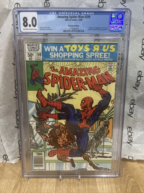 AMAZING SPIDER-MAN #209 Origin 1st CALYPSO KRAVEN THE HUNTER 1980 CGC 8.0