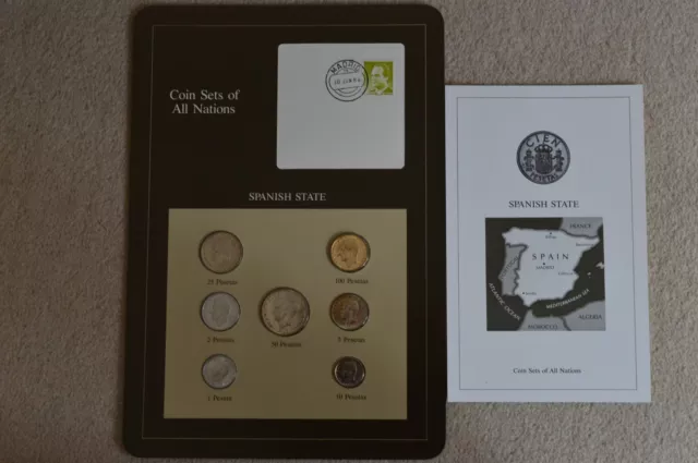 Coin Sets of All Nations - Spain 1 Peseta to 100 Pesetas