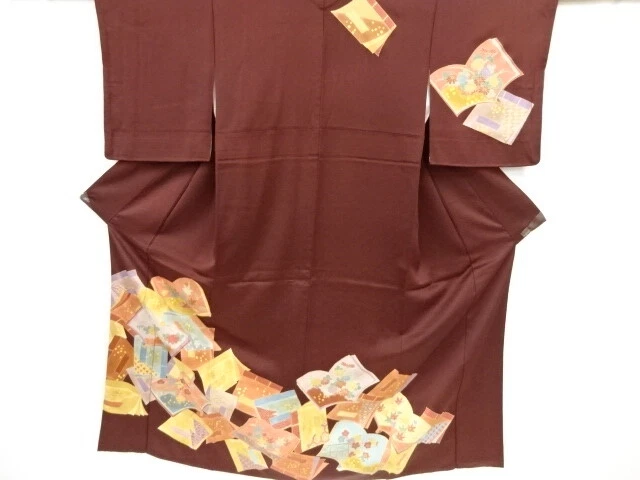 42765# Japanese Kimono / Antique Kimono / Embroidery / Book With Floral Plants
