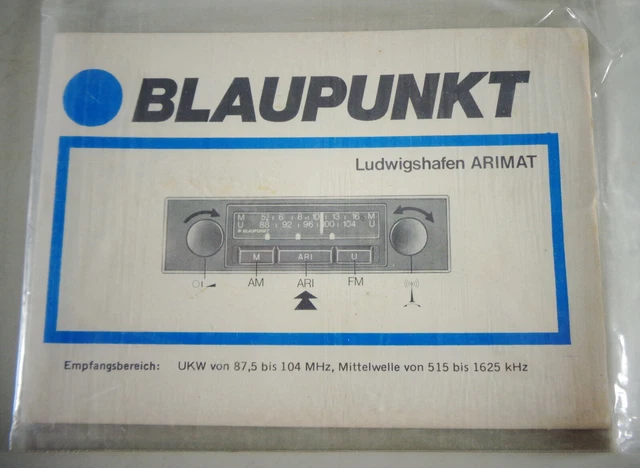 ISTRUZIONI D'USO / Manuale Autoradio Blaupunkt Ludwigshafen, Germania ...
