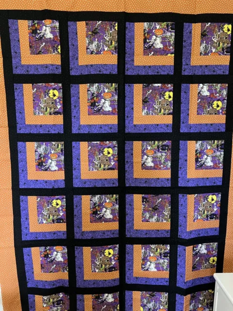 Top de edredón sin terminar, tema de Halloween 64"" X 46"" multicolor
