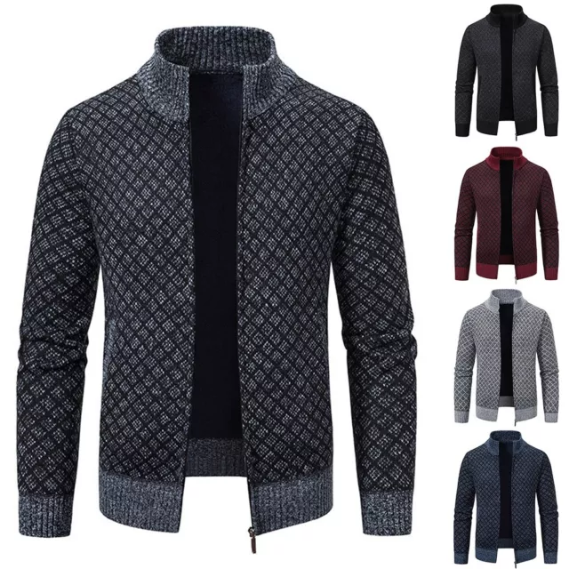 Pull en tricot d'hiver chaud pour hommes avec motif en tricot de cable et doubl