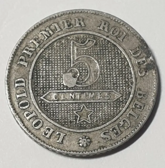 Belgique Fautée 5 centimes 1861 Leopold Ier Erreur de Frappe