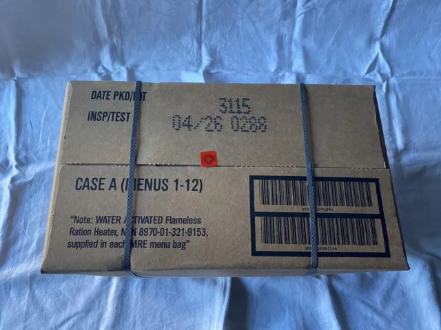 MRE Case A - meal US ARMY, Insp. Test 04/2026, 12-Menüs, komplett, USA