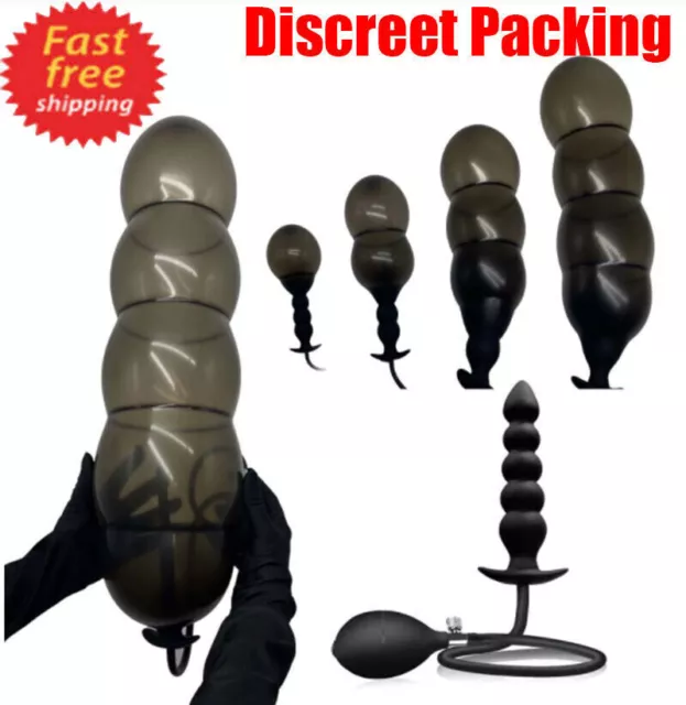 Huge XXXL Inflatable-Male-Prostate-Anal-Plug-Massager-Dildo-Men-Use Lubricants