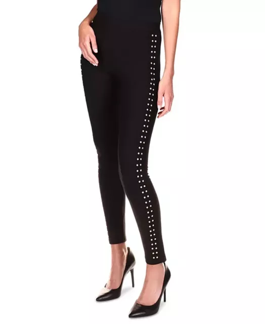 Michael Michael Kors Women's Black Studded Pull On Mid Rise Leggings P/XS B3