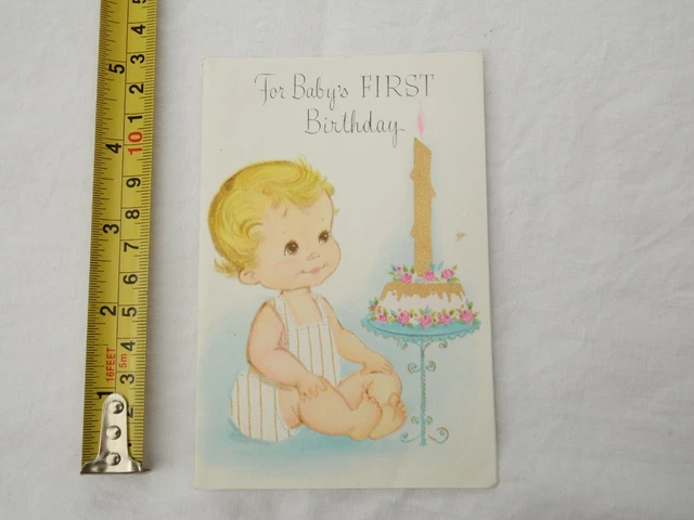 USED vintage 1960s 1st BIRTHDAY RUST CRAFT greeting card scrapbook