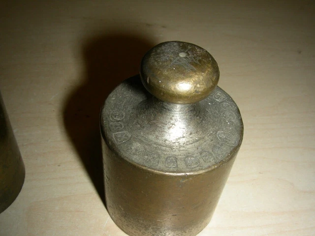2 alte Messinggewichte 500g Gewicht Waage Deko Briefbeschwerer