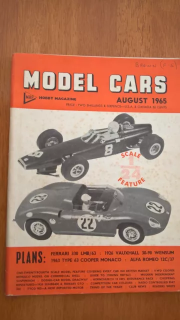 Scalextric Model Cars Magazine August 1965 The Golden Age of Slot Racing !!