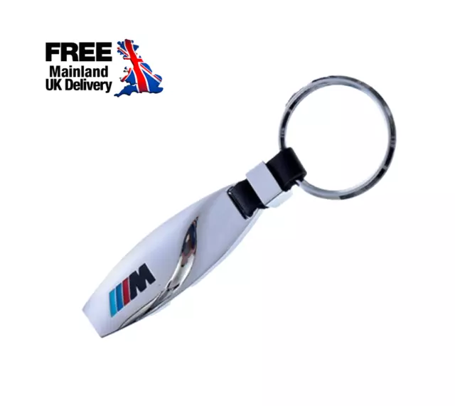 BMW M Sport Chrome Metal Keyring Keychain   High Quality   UK Seller