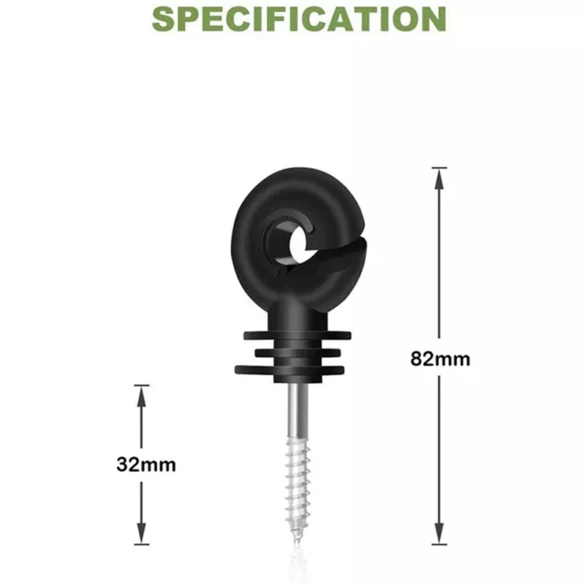 100 Stücke Elektrozaun Isolator Einschraub Isolator Zaunring Pfosten Holzpf I4W3 2