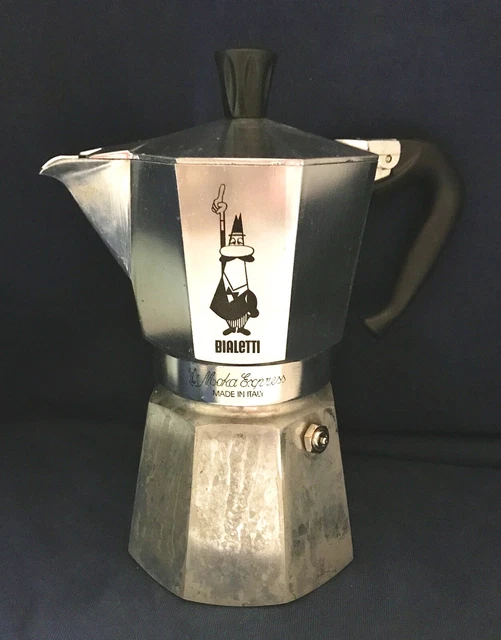 BIALETTI MOKA EXPRESS 1 Cup Stovetop Espresso Maker USED Made in Italy