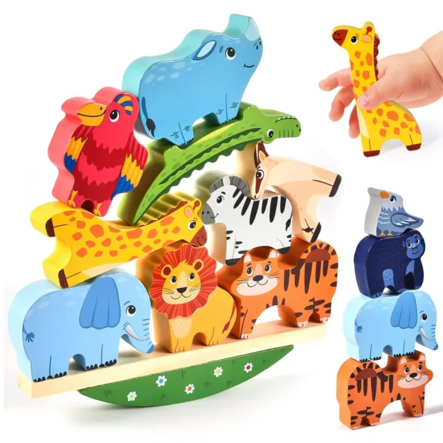Montessori Holzspielzeug ab 2 3 4 5 Jahren Stapelspiel Stapelspielzeug Baby Gift