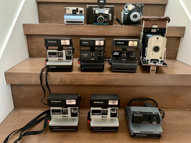 UNTESTED Lot of 10 Vintage Polaroid Instant Cameras / Sun 600, One Step, Impulse