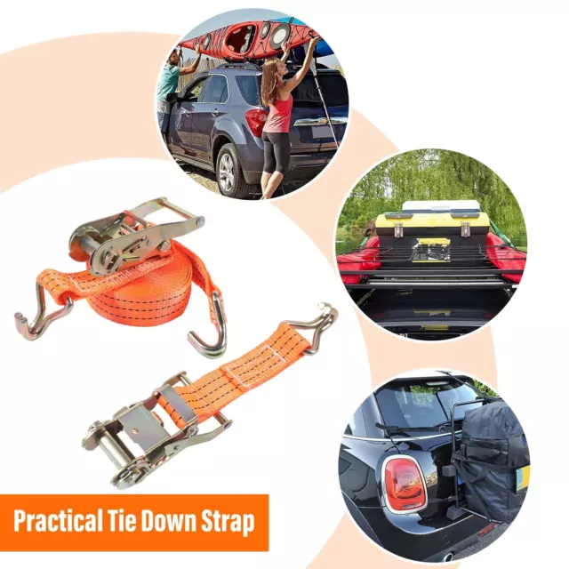 4X Heavy Duty Ratchet Ties Down Straps 40mm-6 Meter.Lashing Cargo.Luggage.3000KG