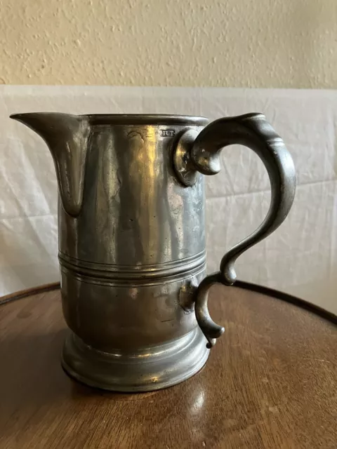 Victorian pewter quart measure jug tankard ex London Hotel Ramsgate coaching inn