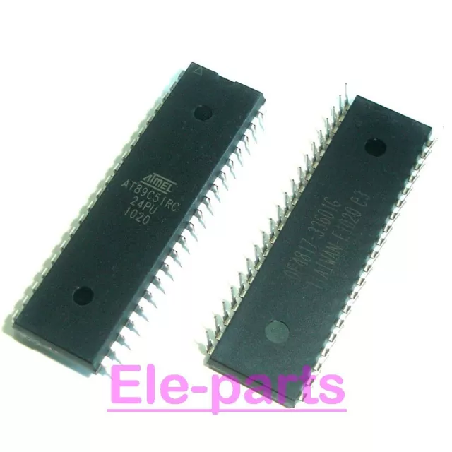 2 PCS AT89C51RC-24PU DIP-40 AT89C51 8-bit Microcontroller with 32K Bytes Flash