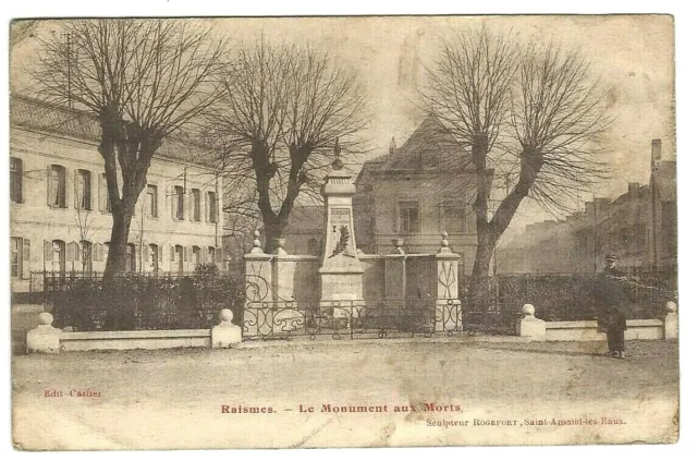 CPA 59 RAISMES, le monument aux Morts, sculpteur Rogefort à St Amand, de 1931