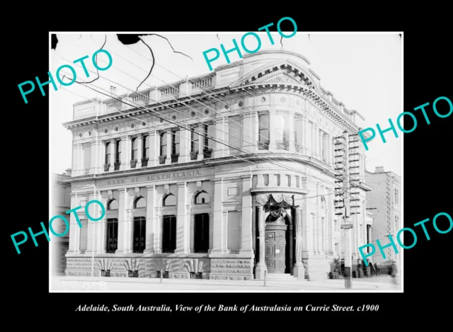 OLD POSTCARD SIZE PHOTO ADELAIDE SOUTH AUSTRALIA THE BANK OF AUSTRALASIA c1900