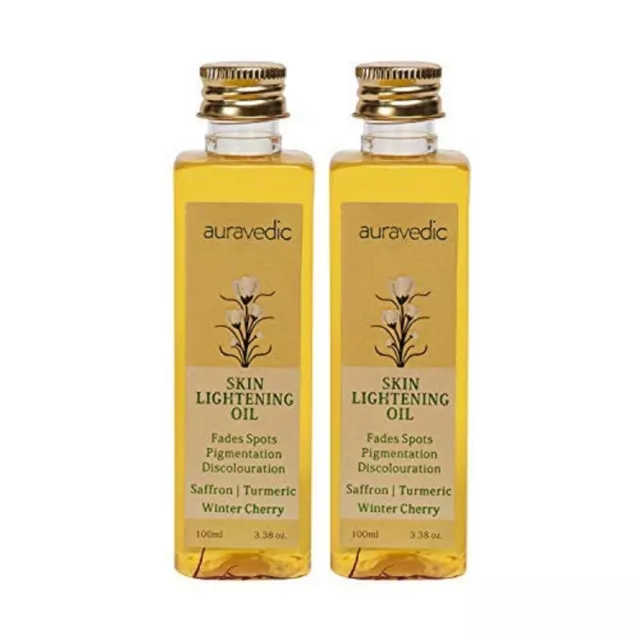 Auravedic Skin Lightening Oil For Healthy & Glowing Skin Pack Of 2 Each 100ml