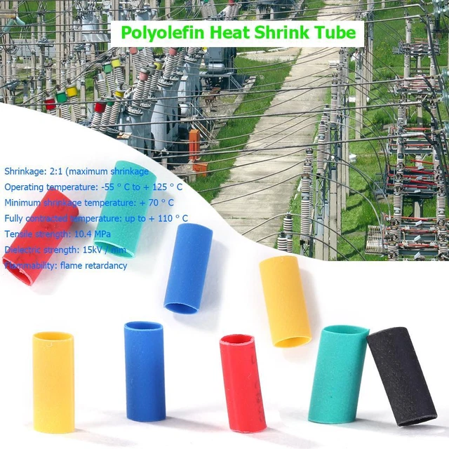 500pcs Polyolefin Heat Shrink Tube Insulated Shrinkable Wrap Cable Sleeve 2