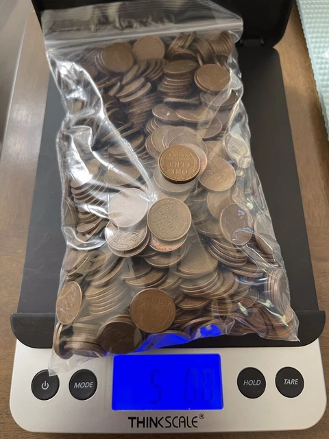 5 LB Bag Of Wheat Pennies Unsearched