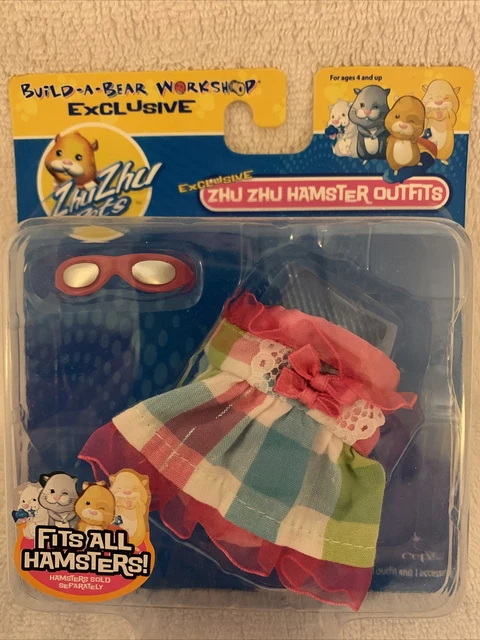 New Zhu Zhu Pets Hamster Outfit Gingham Dress & Sunglasses Fits All Hamsters
