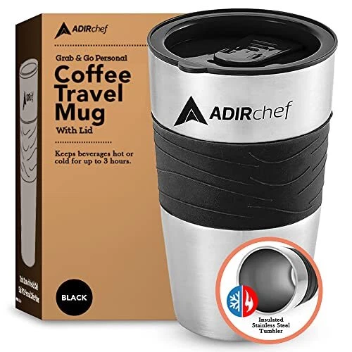 AdirChef Travel Coffee Mug 15 Oz - Insulated BPA Free Stainless Steel Vacuum...