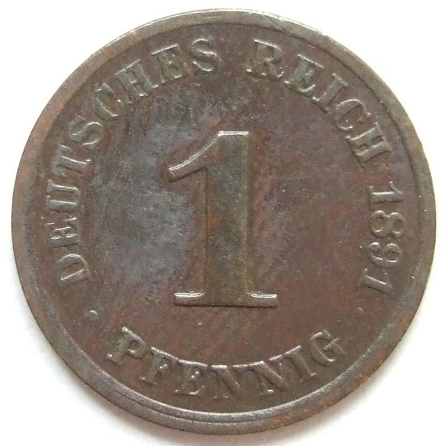 Moneta Reich Tedesco Impero Tedesco 1 Pfennig 1891 J IN Very fine
