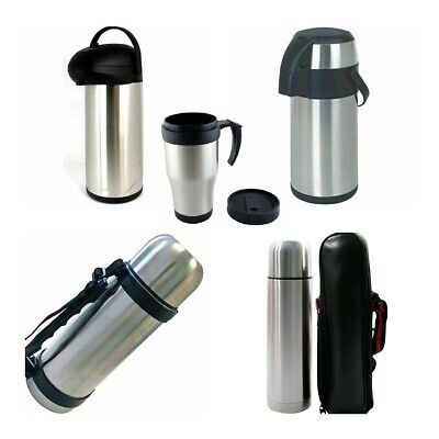 0.4L 05L 1.0L 1.5L 3L 5L Thermos Flask Steel Vacuum Carry Handle Tea Coffee Mug