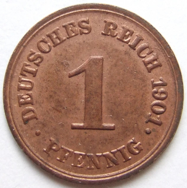Moneta Reich Tedesco Impero Tedesco 1 Pfennig 1901 E Nella Extremely fine /