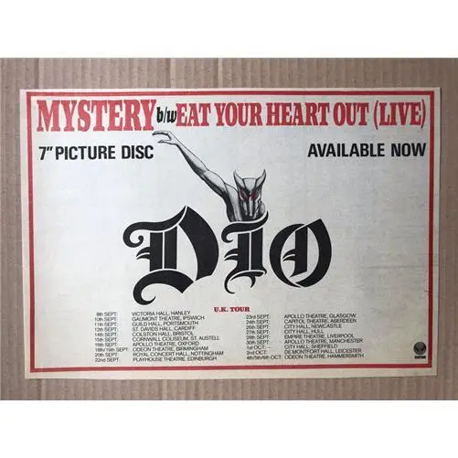 DIO MYSTERY MEMORABILIA original music press advert from 1984 with tour dates  -